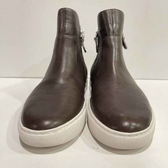 Gentle Souls Kenneth Cole Womens Carole Brown Gray Leather High Top Sneaker Shoe - Picture 3 of 13